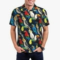 thumbnail image 3 of Balery Parrot Printed Men’s Short Sleeve Polo Shirt, Midweight Men's Shirt,Golf Polo shirts -X-Large, 3 of 9