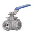 thumbnail image 4 of 3 Way Ball Valve 1in 304 Stainless Steel Female T Type Manual Drive for Water Oil Gas, 4 of 5