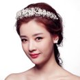 thumbnail image 1 of KAKOWELY Diadema tipo tiara para novia, con cristales, diamantes de imitación y perlas, para mujer, 1 of 4