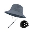 thumbnail image 4 of Sombrero de pescador con ancha ajustable y portátil, con carcasa rígida interior para golf, jardinería, trabajo al libre, playa y equitación. Gris, 4 of 9