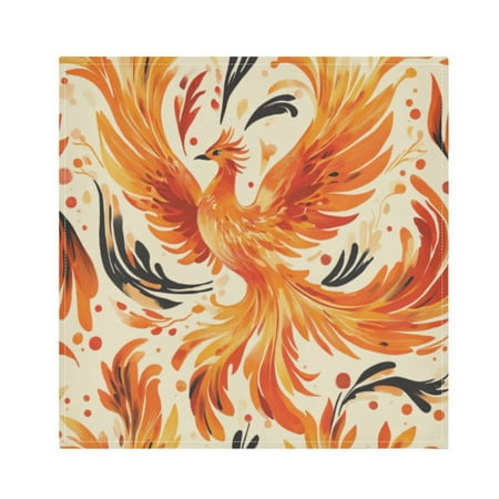

Napkin Satin Napkin 20*20Inchx1 Kitchen Towel Dinner Plate Towel Decorative Towel Napkin Tea Towel Suitable For Kitchen Table Beautiful Golden Phoenix