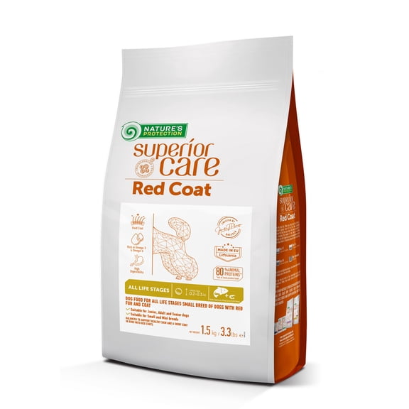 Nature's Protection Superior Care Dry Dog Food, Red Coat, Small All Life Stages, Grain-Free Salmon, 3.3lb