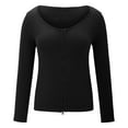 thumbnail image 2 of Vedolay Womens Tops Long Sleeve Fall Running T Shirt Tops Shirts for Women Long Exercise Black,M, 2 of 4