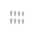 thumbnail image 3 of Fofosbeauty 24pcs Summer Coffin False/Fake Nails for Girls Women, Matte Rainbow Day, 3 of 7