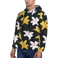 thumbnail image 3 of Sikiie Lilies Flowers Men's Hoodie, Essentials Hoodie, Sweatshirt, Pullover Hooded Sweatshirt for Men-Large, 3 of 7