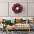 thumbnail image 4 of 17.71" Red Berries Stems Christmas Wreaths for Front Door, with Cypress Leaf Red Berries Artificial Chrismas Wreath, Xmas Winter Door Reef Wreath Home Wall Window Decor, 4 of 7