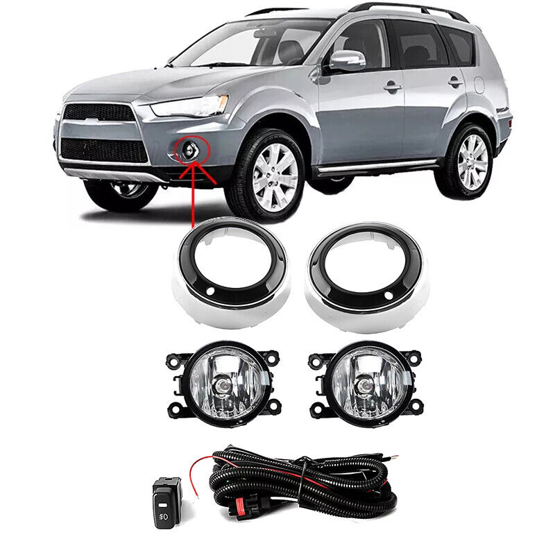 Pair Front Fog Light Covers Bezels For Mitsubishi Outlander 2007 2008 2009 - Left & Right 6400A739