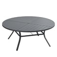 thumbnail image 6 of Vicllax Outdoor Patio Dining Table Dia.60" Slatted Tabletop Metal Frame with Umbrella Hole, Gray, 6 of 7
