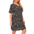 thumbnail image 4 of QIPOPIQ Robes pour Femmes Robe Midi à Volants Manches Courtes Robes Décontractées Sexy Robe d'Été Tendance Col en V Robe Imprimée Ample Offres 2023, 4 of 9