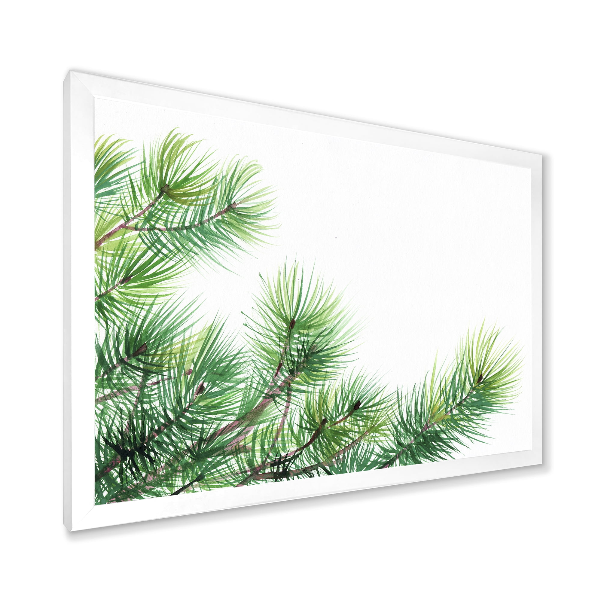 Designart 'Close Up Pine Tree Branches' Traditional Framed Art Print
