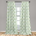 thumbnail image 5 of Ambesonne Cactus Curtains, Cartoon Doodle Flora, Pair of 28"x95", Fern Green Apple, 5 of 5