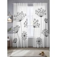 thumbnail image 2 of Black Dandelion Sheer Curtains 96 Inch Length 2 Panels Set Window Treatments, Spring Country Modern Minimalist Flower Rod Pocket Semi Curtains for Living Room/Bedroom/Kitchen Décor, 104"W x 96"L, 2 of 7
