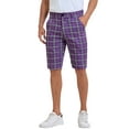 thumbnail image 5 of INSPIRE CHIC Men's Shorts Plaid Pattern Straight Fit Comfort Flat Front Checked Shorts 30 Purple, 5 of 5