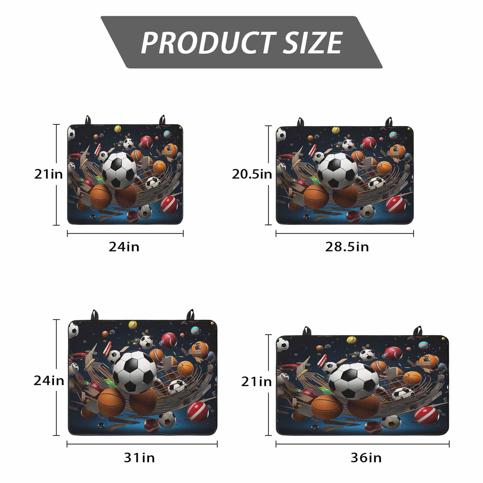 Sports Stove Top Cover for Electric Stove, Heat-proof & Non Slip Glass Top Stove Cover Protector, Football Basketball Baseball Ball Games Kitchen Flat Cooktop Rubber Mat 24x21 Inches