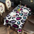 thumbnail image 5 of White and Colorful Of Leopard Print Rectangle Tablecloth 60"x102",Waterproof Polyester Rectangle Table Cloth, Wipeable Spillproof Polyester Tablecloth for Dining, Camping, Indoor and Outdoor, 5 of 6