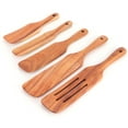 thumbnail image 4 of Peahefy Cooking Spatula,Wooden Slotted Spatula,5Pcs/Set Steak Spatula Wooden Kitchen Spatula Cooking Shovel Cooking Tool for Kitchen Home, 4 of 8
