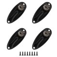 thumbnail image 1 of 4 piezas Yootones de 1/4 pulgadas mono de entrada de guitarra Jack placa de salida estilo barco cargado con tornillos compatibles con piezas de guitarra eléctrica Fender Stratocaster Strat ST (negro), 1 of 5