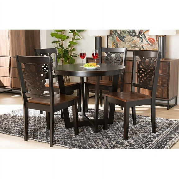 Baxton Studio Salida Modern and Contemporary Transitional Two-Tone Dark Brown and Walnut Brown Finished Wood 5-Piece