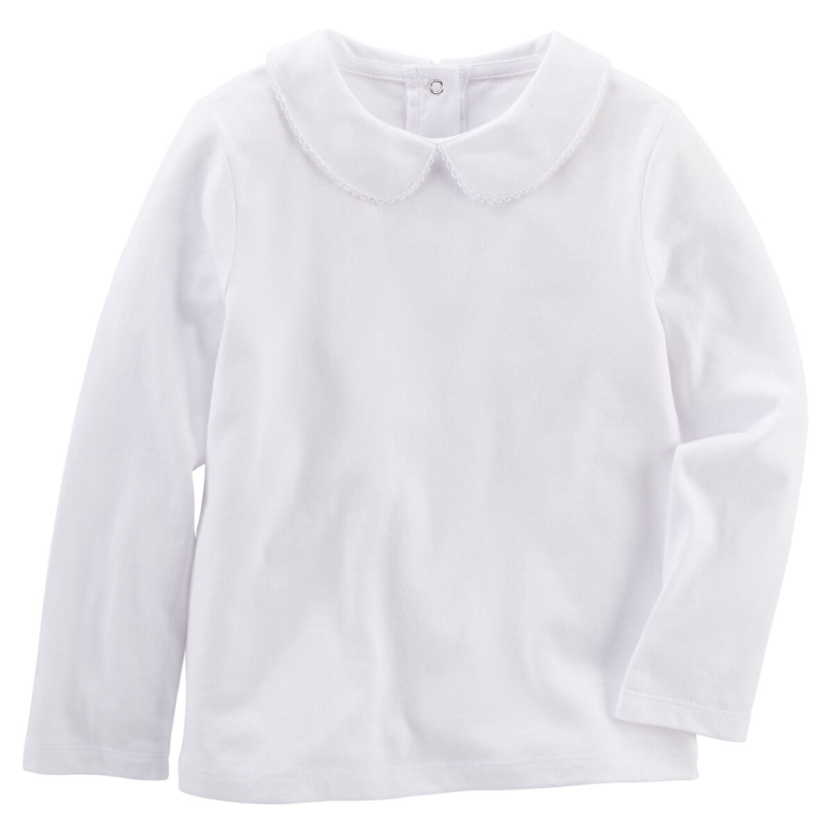 New OshKosh Girls Solid White Peter Pan Collar Shirt Top SS 9 12 18 24 2T 3 4 5T 