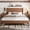 Brown, variant on HICOMILA Queen Size Platform Bed with Bamboo Structure, Mid-Century Style Bed Frame with Headboard, Rounded Corner Design, Brown