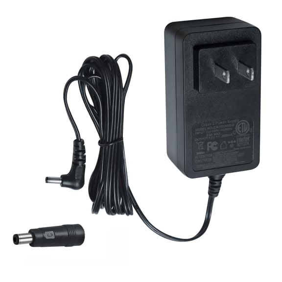 LujingZ 12V 2A AC Adapter - 5ft Cord, 3.5x1.35mm & 5.5x2.5mm Plugs, for 12V Household Electronics