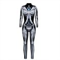 thumbnail image 3 of Disfraz de Halloween con tecnología futurista para mujer y hombre, mono de fiesta con estampado 3D, mono mecánico de robot, mono de carnaval, 3 of 5