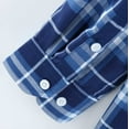 thumbnail image 4 of Shirts for Men 5XL Long Sleeved Spring Fashion Casual Plaid Comfortable Breathable Gathering Vacation Blue Button Down Shirt Sizes XXXXXL, 4 of 6