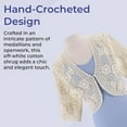thumbnail image 5 of Sagefinds Crocheted Women’s Shrug Cropped Sweater, Elbow-Length Sleeves Bolero Cardigan Button Front - 2X, 5 of 9