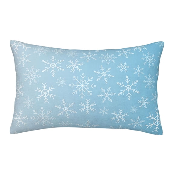 Fuzoiu Snowflake Snowing Print Fuzzy Pillowcases, Super Soft Pillow Case Cover with Zipper for Bedroom, Sofa, Couch,Cozy Pillow Shams for All Seasons-14"x20"