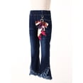 thumbnail image 3 of MSemis Kids Girls Casual Denim Jeans Bell Bottoms Ruffle Tassel Hem Flare Pants Blue 13-14, 3 of 7
