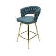 thumbnail image 6 of Dining Room Seating 26" Bar Chair Suede Woven Bar Stool Set of 2,Golden legs Barstools No Adjustable Kitchen Island Chairs,360 Swivel Bar Stools Upholstered Bar Chair Counter Stool Arm Chairs with Ba, 6 of 14