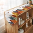 thumbnail image 4 of Orange Blue Trees Fall Table Runner Linen Burlap Table Runner 72 Inches Long Maple Leaf Botanical Thanksgiving Dresser Scarves for Kitchen Island Coffee Dining Room Party Holiday Decoration 14"x72", 4 of 8