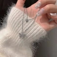 thumbnail image 5 of Shiny Butterfly Necklace Ladies Exquisite Double Layer Clavicle Chain Necklace Jewelry For Ladies Gift--silver-Product code 52763 silver, 5 of 5