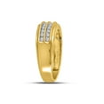 thumbnail image 2 of 10kt Yellow Gold Mens Round Diamond Wedding 2-Row Band Ring 1/4 Cttw, 2 of 3