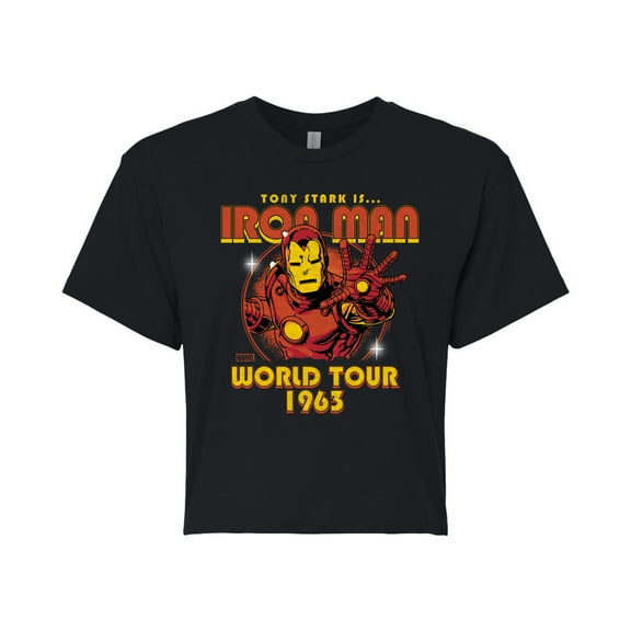 Marvel Iron Man - Band Tee Style - Juniors Cropped Graphic T-Shirt