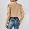 thumbnail image 5 of Kilaqueen Cropped Blazer for Women Puff Long Sleeve Open Front Flat Lapel Collar Bolero Blazers Casual Work Office Business Dressy Cardigan Suit Jacket, 5 of 5