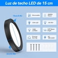 thumbnail image 2 of Lámparas para Recámara 15cm 6500K 12W Paquete de 2, Lámpara de Techo LED para Baño, Redonda Plafon Modernas para Cocina/Pasillo/Armario/Baño/Sala (Negro), 2 of 8
