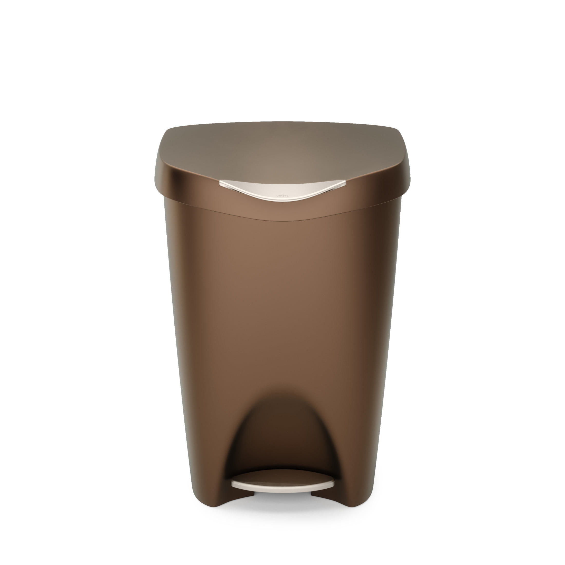 Umbra 13 gal Brim Plastic Step Soft Close Lid Kitchen Trash Can, Bronze