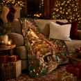 thumbnail image 3 of Whimsical holiday cottage Baker Scene Festive Holiday Kitchen, Festive Holiday Scene, Warm Flannel Blanket for Living Room and Family Room, Art Lovers Christmas Gift, Festive Home Decor, 3 of 9