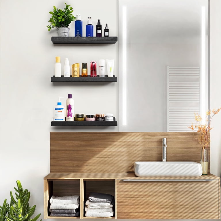 Sfugno Rustic Wood Floating Shelves Black 3-Pack photo 8