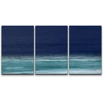 wall26 Canvas Print Wall Art Set Navy Blue & Teal Pain Stroke Set Abstract Shapes Illustrations Modern Art Minimalist Colorful Multicolor Ultra for Living Room, Bedroom, Office - 24"x36&quot