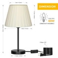 thumbnail image 5 of HAITRAL Contemporary Black Bedside Metal Table Lamp, Set of 2, 5 of 7