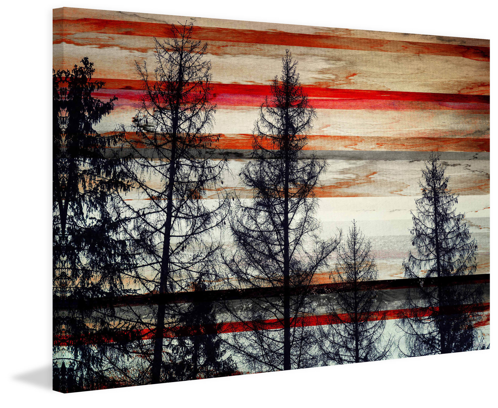 Parvez Taj "trees Against Red Striped Sk