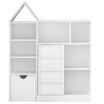 thumbnail image 7 of 47'' Kids Toy Storage Organizer & Bookshelf, Floor Storage Cabinet Toy Chest with Movable Drawers, Bookshelf with Storage Cubbies Toy Box, for Playroom, Bedroom, Classroom, Library, White, 7 of 7