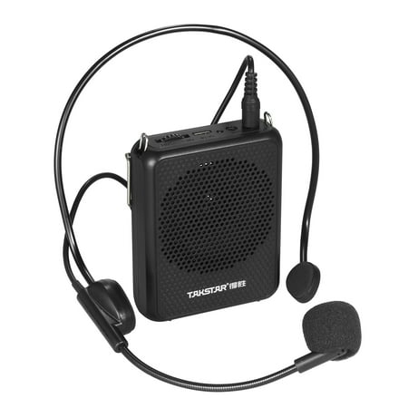 TAKSTAR E126A Sound Amplifier Portable Rechargeable Mini Voice Amplifier with Wired Headmount Microphone & Waistband for for Teaching Singing Training Presentation