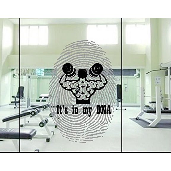 Decal ~ It's in my DNA : Wall or window decal (Workout) 13" x 20"