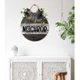 thumbnail image 6 of Like A Good Neighbor Stay Over There Sign Front Door Porch Decorations, Round Rustic Wood Hanging Sign for Farmhouse Porch Outdoor Home Holiday Front Door Sign Decor, 6 of 7