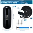 thumbnail image 2 of Heavy Duty 10x28 Inch Inflatable Boat guitar amplifiers 4 Pack – Ribbed Center Hole PVC Dock Bumpers, Marine guitar amplifier Set with Ropes & Pump, UV Resistant, for Pontoon, 2 of 8