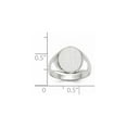 thumbnail image 5 of Solid 14k White Gold 12.5x11mm Open Back Engravable Monogram Signet Ring Band Size 9, 5 of 6