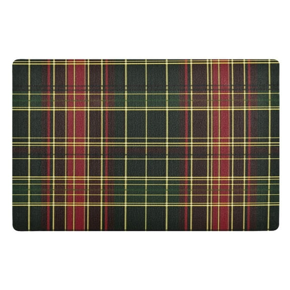 Red and Green Tartan Plaid Doormat 32x20 inch Non Slip Doormat Absorbent Welcome Mat Indoor Doormat for Bedroom Living Room